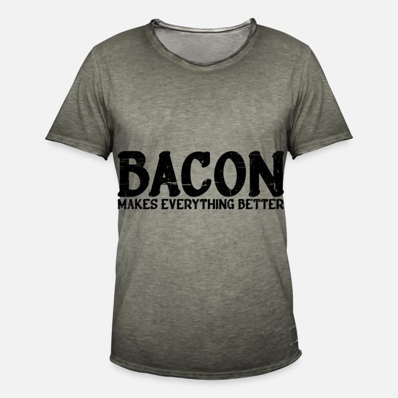 Bacon Makes Everything Better 15 - Männer Vintage T-Shirt - Vintage Khaki