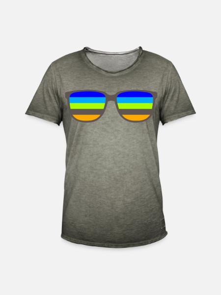 Retro Sunglases - Männer Vintage T-Shirt - Vintage Khaki