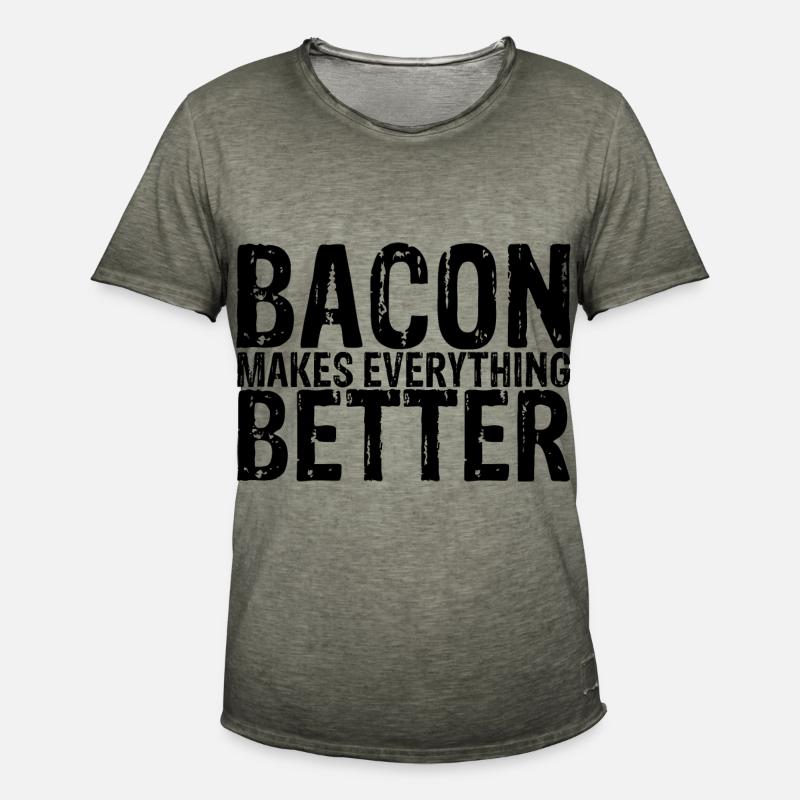 Bacon Makes Everything Better 8 - Männer Vintage T-Shirt - Vintage Khaki