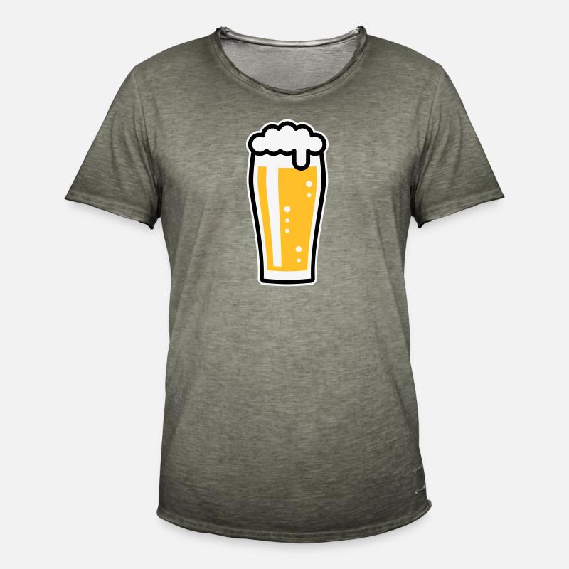 Bierglas (Bier / Willibecher / 3C) - Männer Vintage T-Shirt - Vintage Khaki