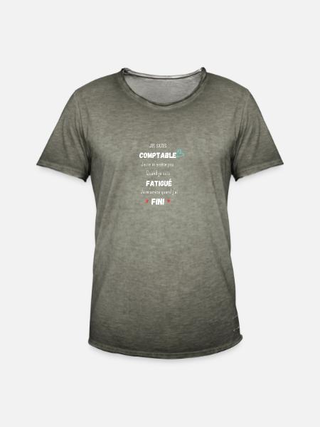 Humour Comptable - T-shirt vintage Homme - vintage kaki