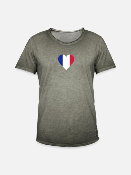 frankreich herz - Men's Vintage T-Shirt - vintage khaki