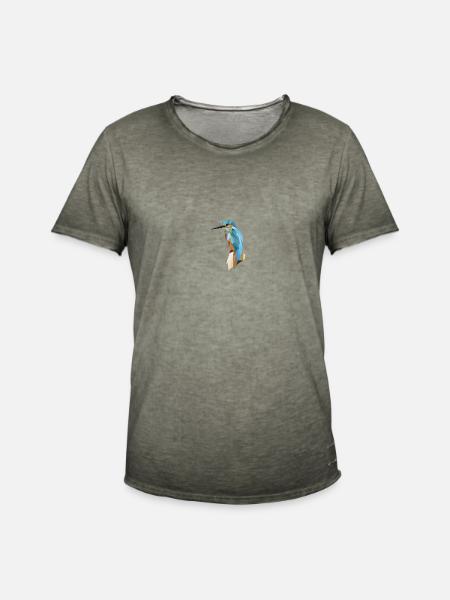 Eisvogel Polygon - Männer Vintage T-Shirt - Vintage Khaki