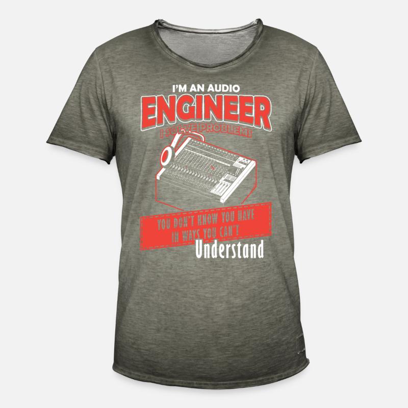 Audio Engineer Solve Problem Tontechniker - Männer Vintage T-Shirt - Vintage Khaki