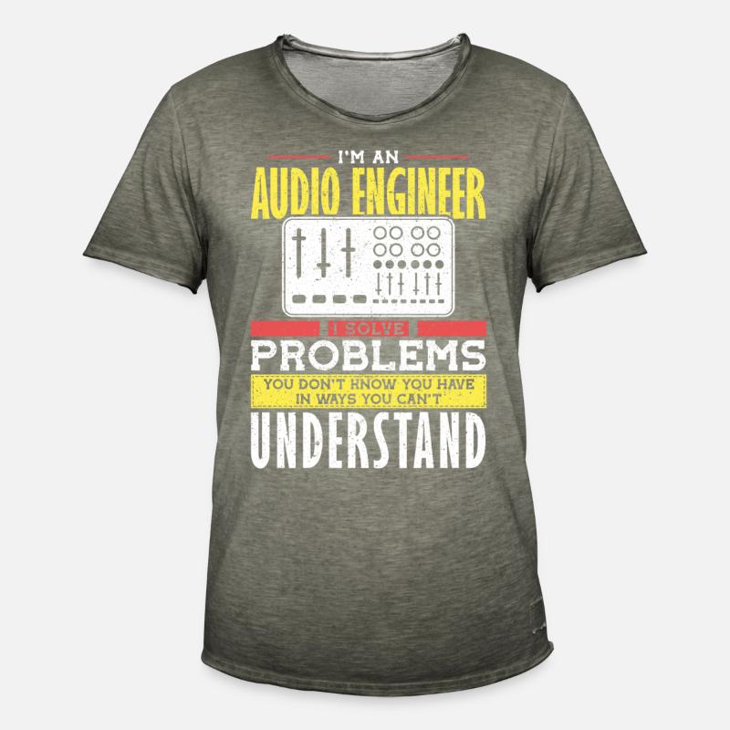 Audio Engineer Løs problem lydtekniker - Vintage-T-skjorte for menn - vintage-khaki