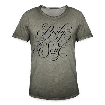 Body and Soul - Men's Vintage T-Shirt - vintage khaki - Front - Jose (178cm)