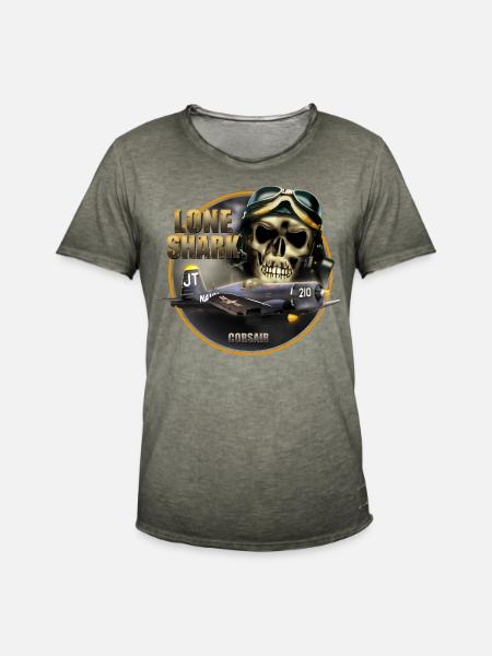 FU4 Consair Einsamer Hai - Männer Vintage T-Shirt - Vintage Khaki