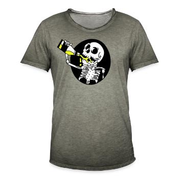 Bier Skelett - Männer Vintage T-Shirt - Vintage Khaki - Vorne