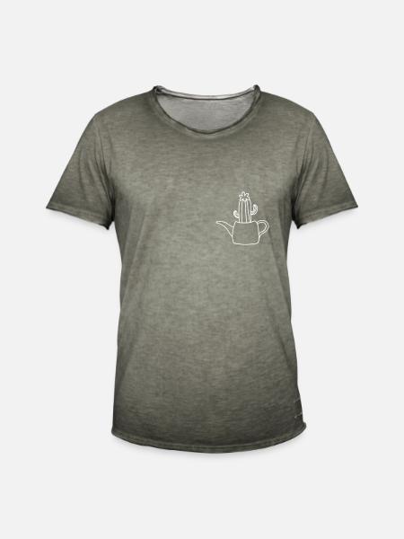minimalist houseplant - Men's Vintage T-Shirt - vintage khaki