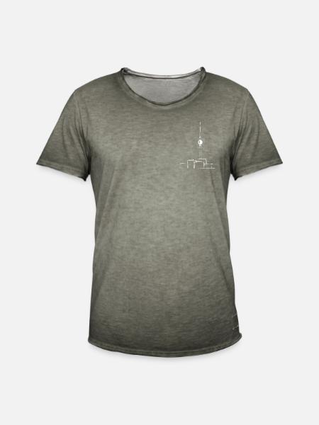 TV Tower Minimal w - Men's Vintage T-Shirt - vintage khaki