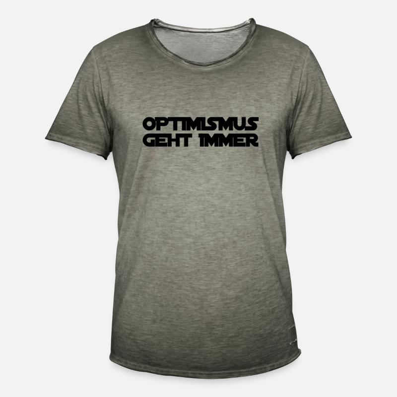 Optimismus ist genial - Männer Vintage T-Shirt - Vintage Khaki