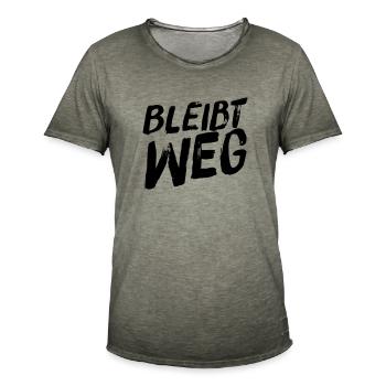 bitte Abstand halten - Männer Vintage T-Shirt - Vintage Khaki - Vorne - Jose (178cm)