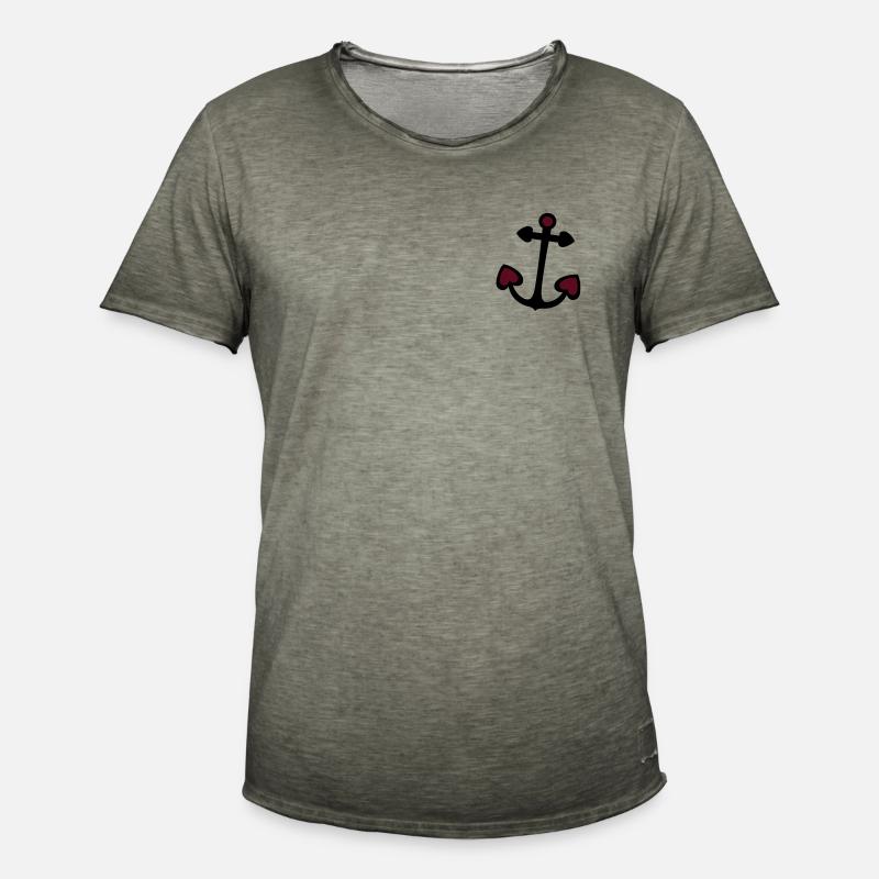 Anker - Männer Vintage T-Shirt - Vintage Khaki