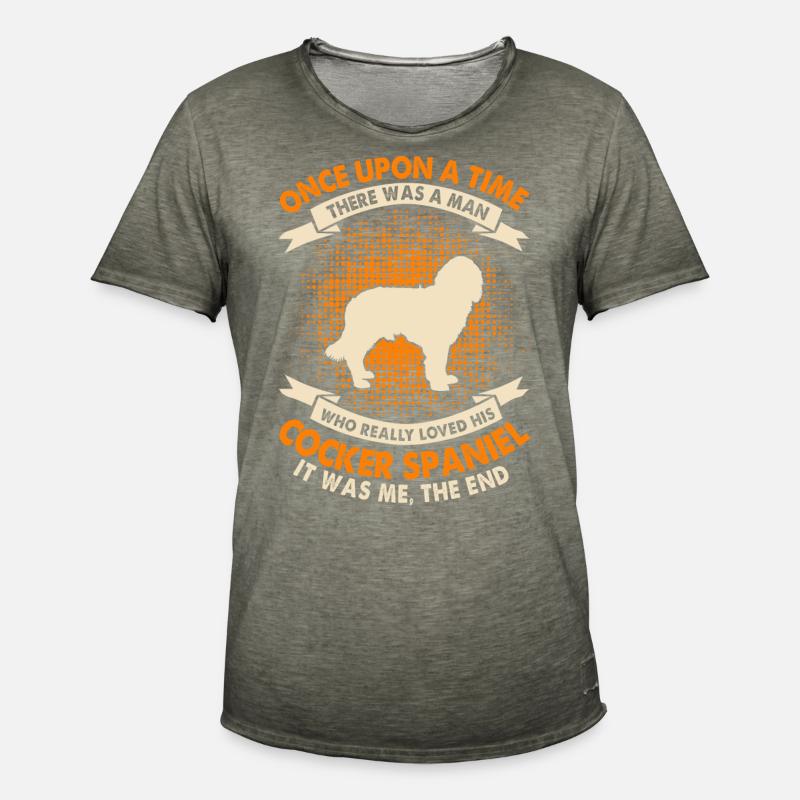 Es War Einmal - Cocker Spaniel - Männer Vintage T-Shirt - Vintage Khaki