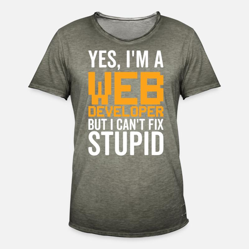 Stupid - Web Developer - Men's Vintage T-Shirt - vintage khaki