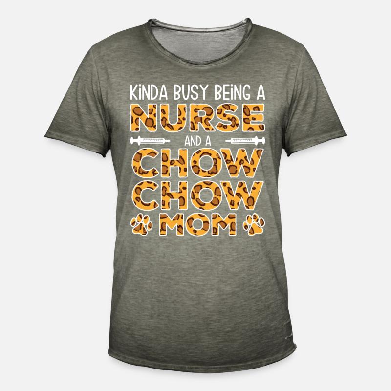 Krankenschwester-Hundemutter - Chow-Chow - Männer Vintage T-Shirt - Vintage Khaki