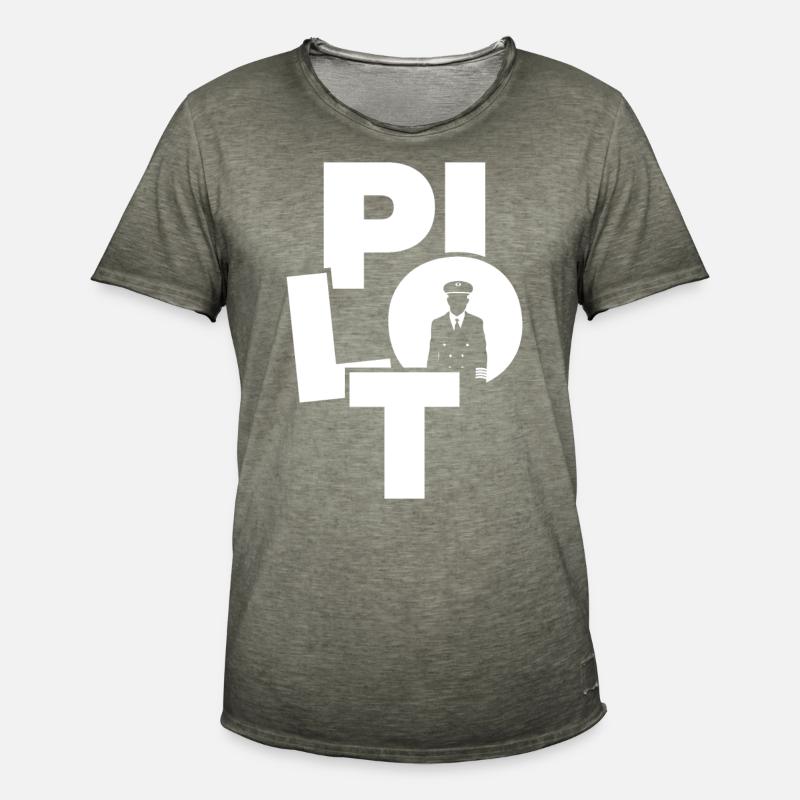 Berufsarbeitsarbeit - Pilot - Männer Vintage T-Shirt - Vintage Khaki