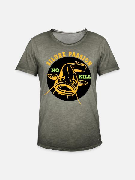 Passion Catfish and No Kill Orange - Men's Vintage T-Shirt - vintage khaki