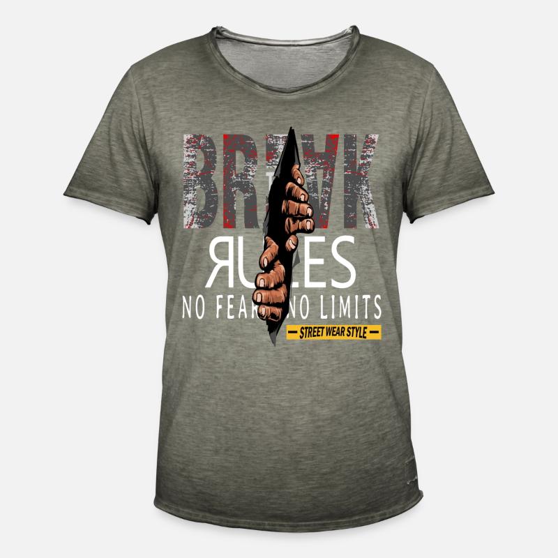 Break Rules - Regeln Brechen - Männer Vintage T-Shirt - Vintage Khaki