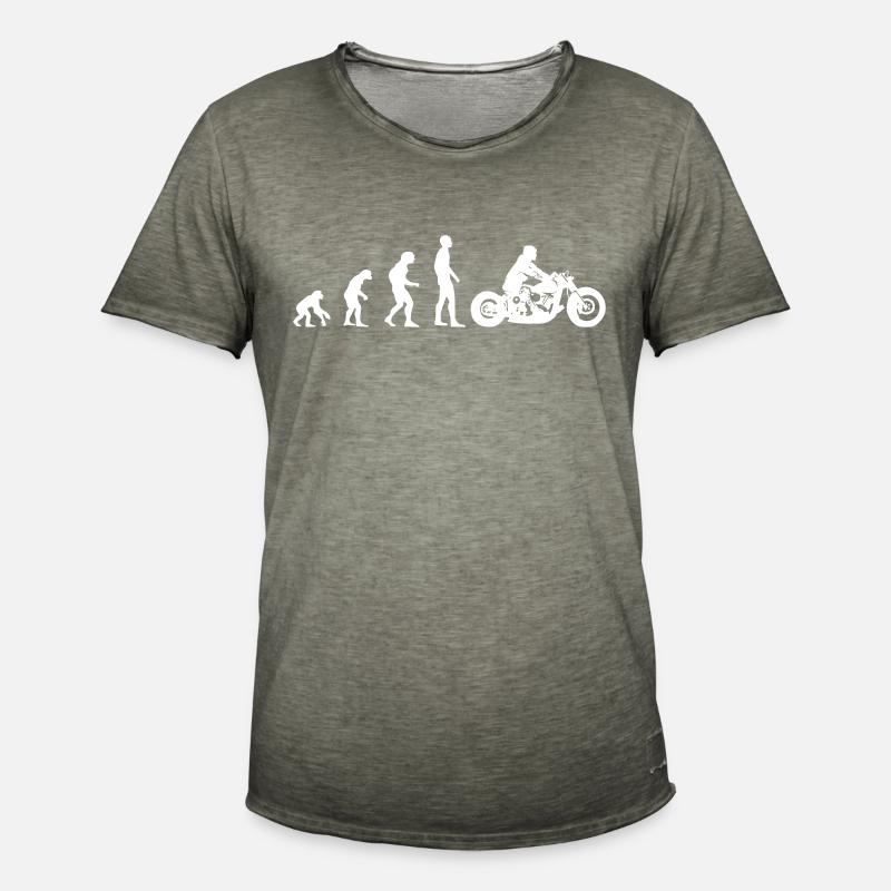 Biker Chopper Bobber Evolution - Männer Vintage T-Shirt - Vintage Khaki