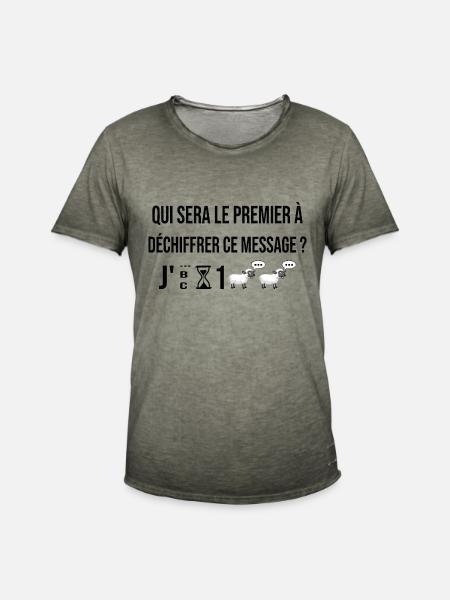 Annoncer grossesse enceinte bébé original maman - T-shirt vintage Homme - vintage kaki