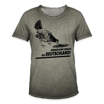 Hühner sind cooler als Deutschland - Männer Vintage T-Shirt - Vintage Khaki - Vorne - Jose (178cm)