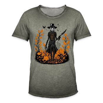 Der Schnitter im Laub - Männer Vintage T-Shirt - Vintage Khaki - Vorne - Jose (178cm)