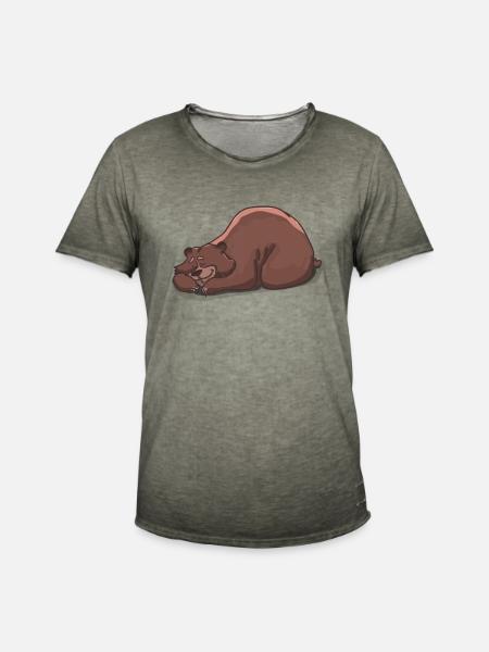 Doba the Sleeping Bear - Men's Vintage T-Shirt - vintage khaki