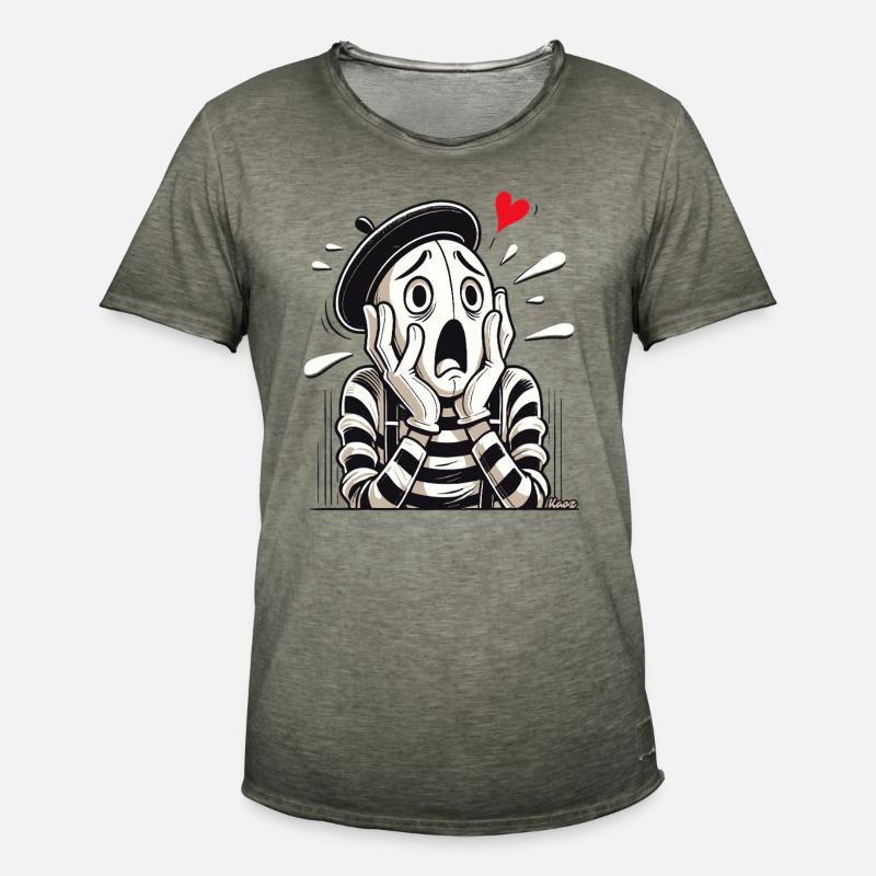 Dramatischer Pantomime – Liebe oder Verzweiflung? - Männer Vintage T-Shirt - Vintage Khaki