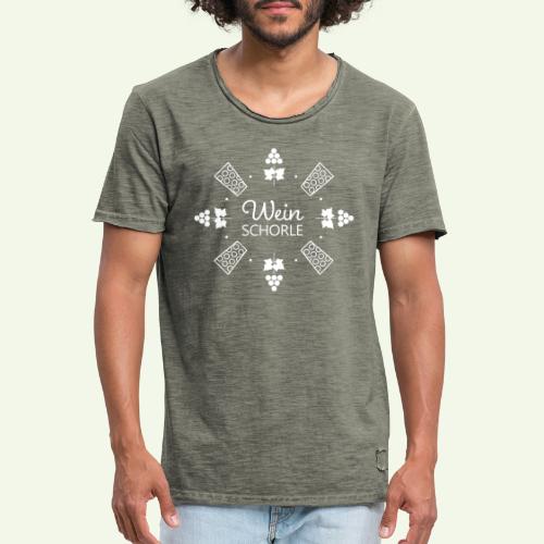Weinschorle - Trauben - Dubbegläser - Rebenblätter - Männer Vintage T-Shirt