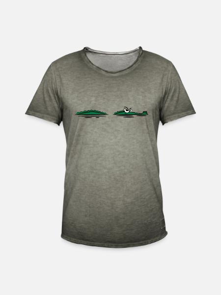 Krokodil lauern wasser witzig - Männer Vintage T-Shirt - Vintage Khaki
