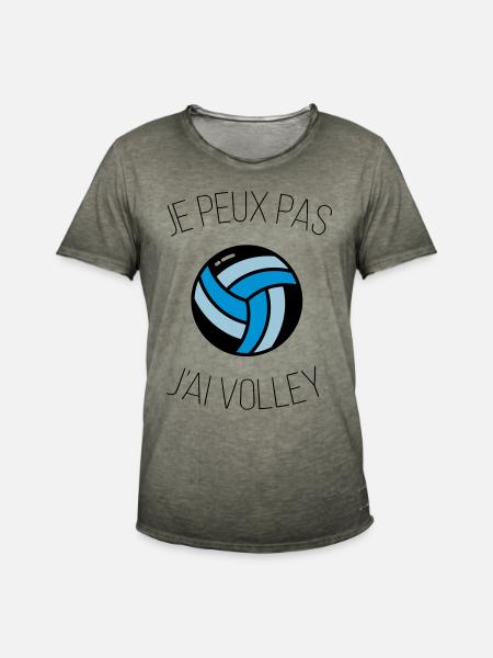 i can't volley - Men's Vintage T-Shirt - vintage khaki