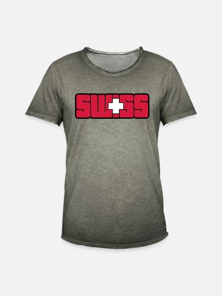 Swiss - Men's Vintage T-Shirt - vintage khaki