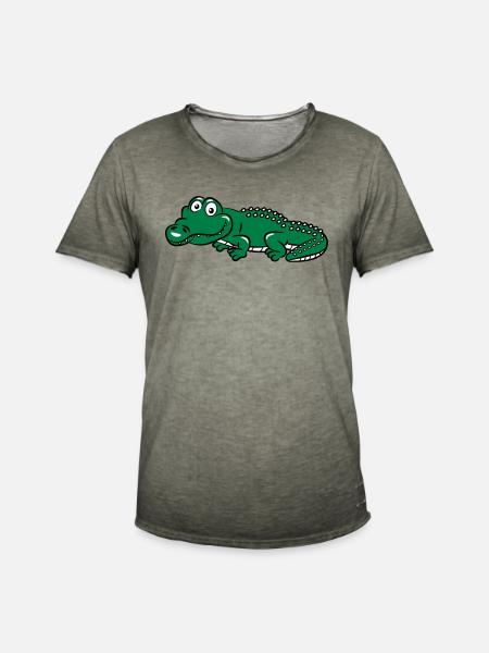 Krokodil witzig - Männer Vintage T-Shirt - Vintage Khaki