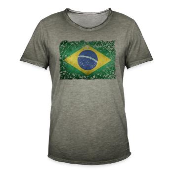 Brasilien - Männer Vintage T-Shirt - Vintage Khaki - Vorne - Jose (178cm)