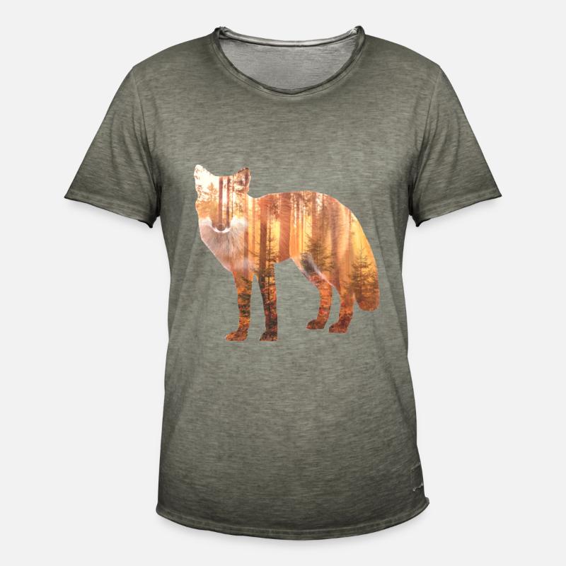 Fuchs Wald Geschenk Geschenkidee - Männer Vintage T-Shirt - Vintage Khaki