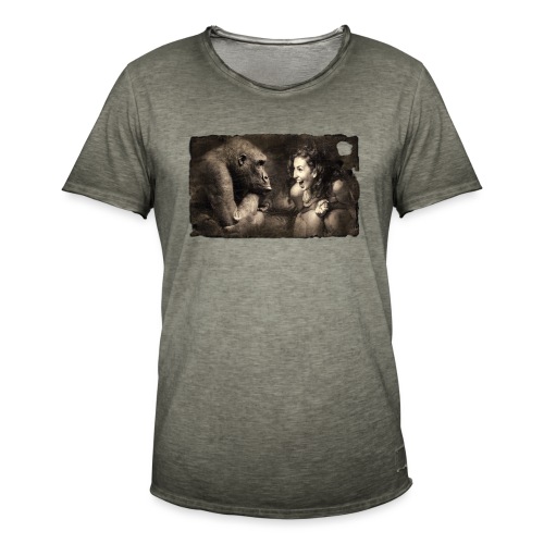 Girl & Monkey - Men's Vintage T-Shirt