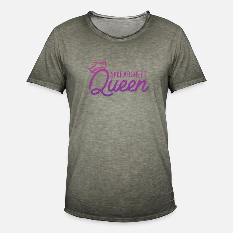 Spreadsheet Queen - data code - Men's Vintage T-Shirt - vintage khaki
