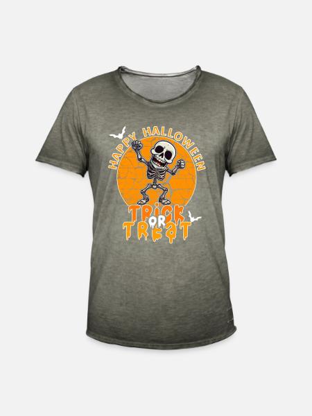 Halloween Design Squelette effrayant - T-shirt vintage Homme - vintage kaki