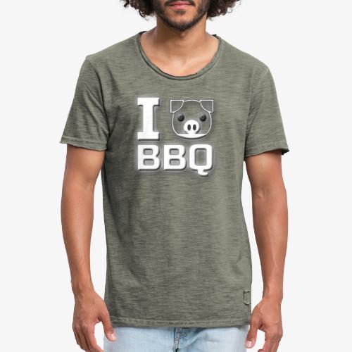 I love BBQ BW - NasQ BBQ - Mannen Vintage T-shirt
