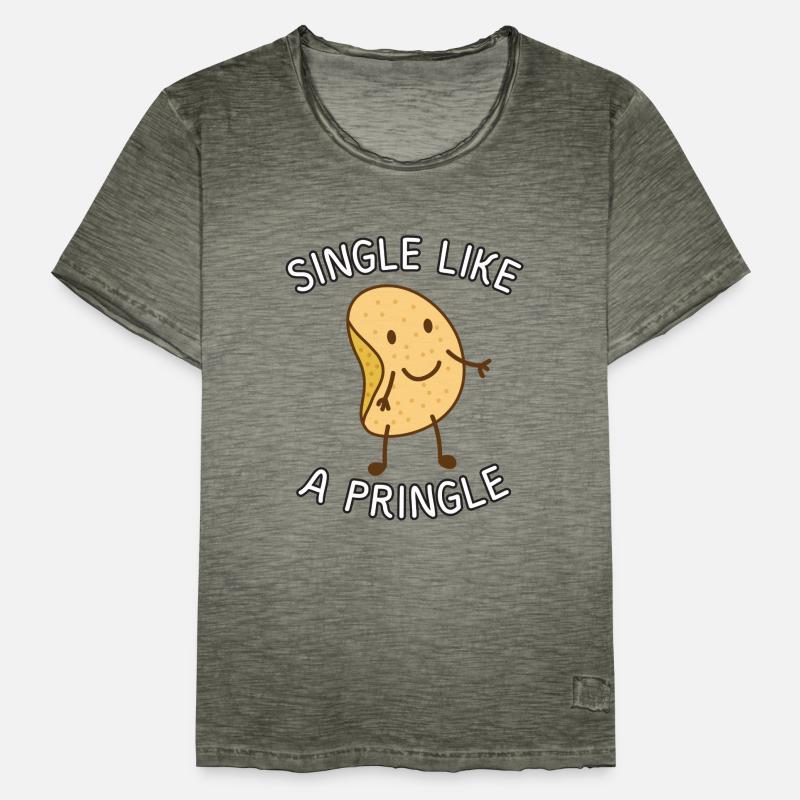 Célibataire comme une griffe | conception de chemise drôle | chips T-shirt vintage Homme