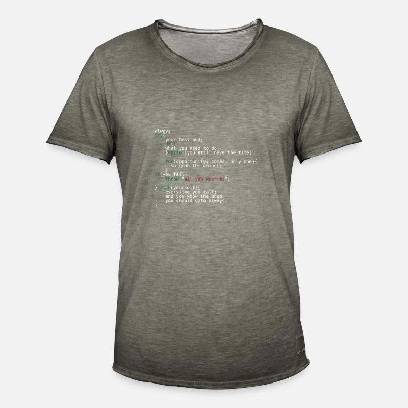 Geek Coder - Männer Vintage T-Shirt - Vintage Khaki