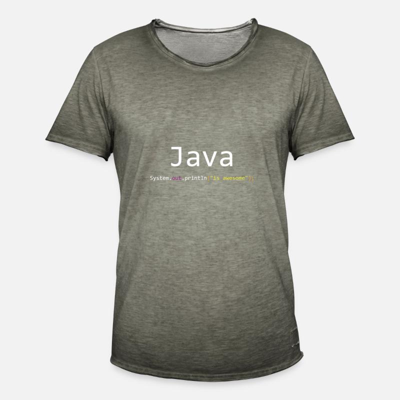 Java is awesome - T-shirt vintage Homme - vintage kaki