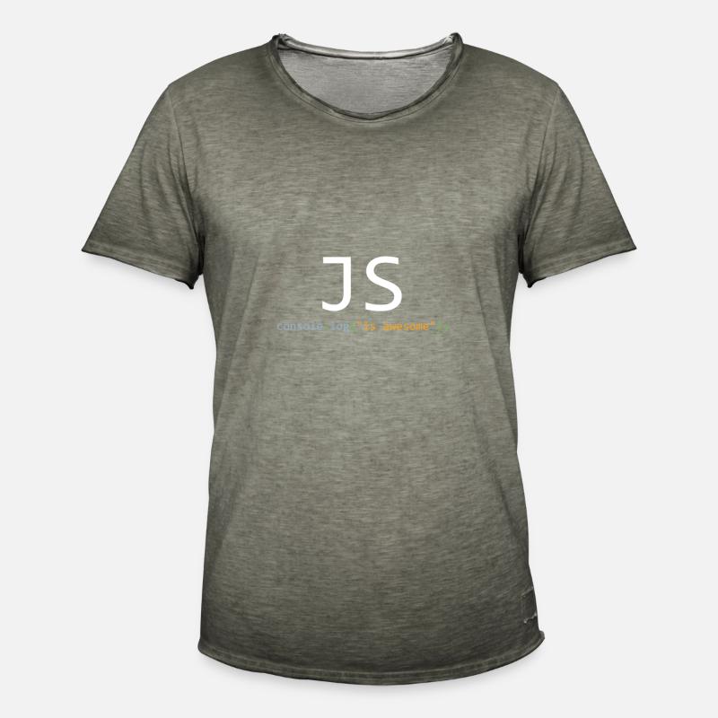 JavaScript is awesome - T-shirt vintage Homme - vintage kaki