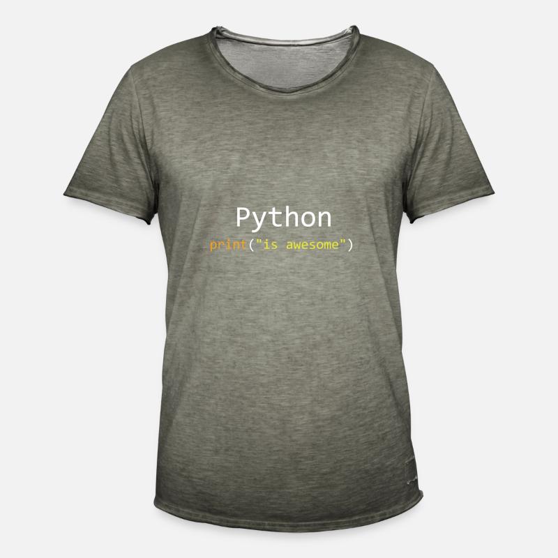 Python ist großartig - Männer Vintage T-Shirt - Vintage Khaki