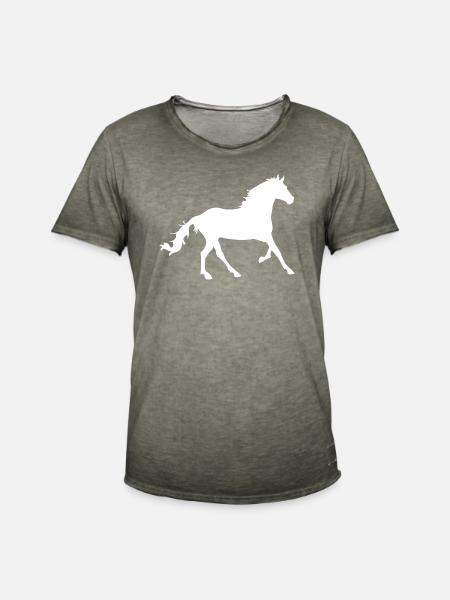Pferd - Männer Vintage T-Shirt - Vintage Khaki