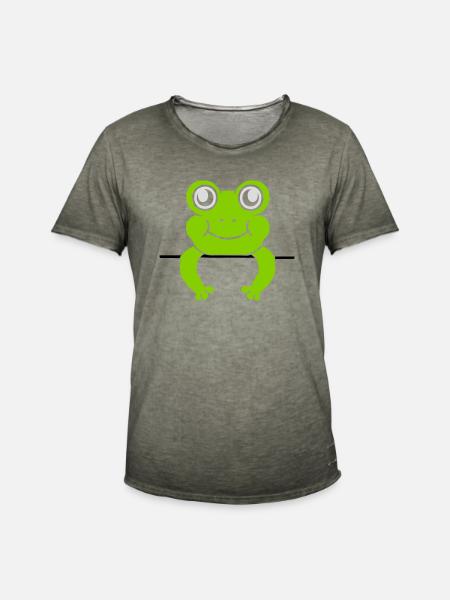 Frog Wall Shield Comic - Men's Vintage T-Shirt - vintage khaki