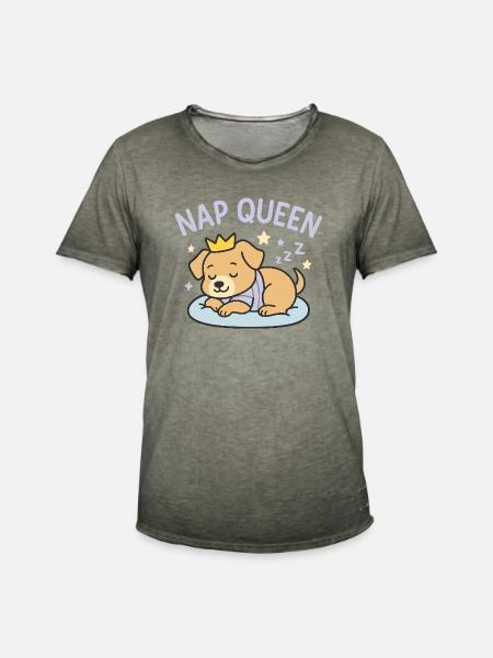 Queen of napping - Männer Vintage T-Shirt - Vintage Khaki
