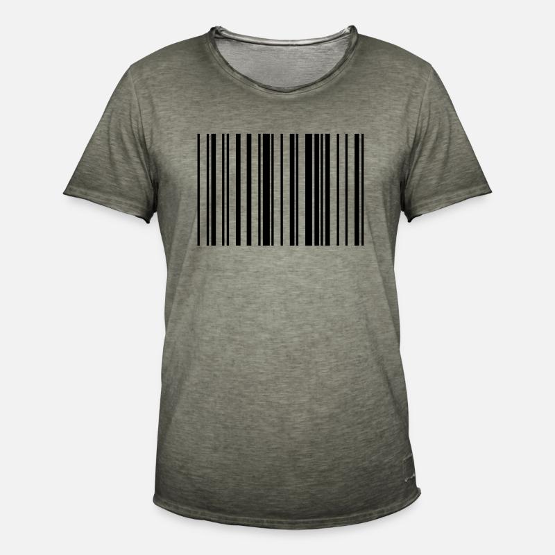 Striped barcode code strip - Men's Vintage T-Shirt - vintage khaki