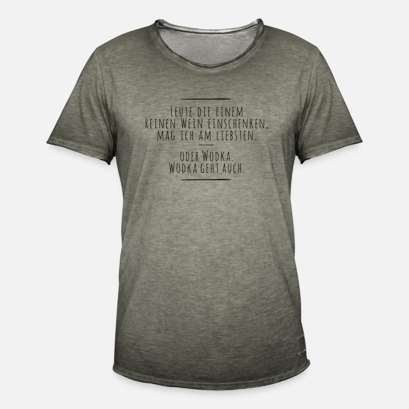 Wein oder Wodka - Männer Vintage T-Shirt - Vintage Khaki